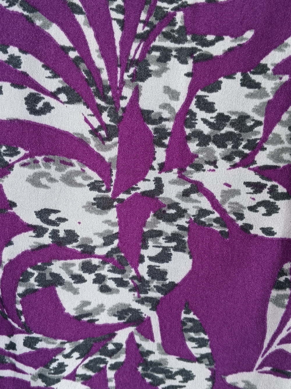 Zara Woman Purple and White Leaf-Print Dress, Wedding Guest - Picture 2 of 4